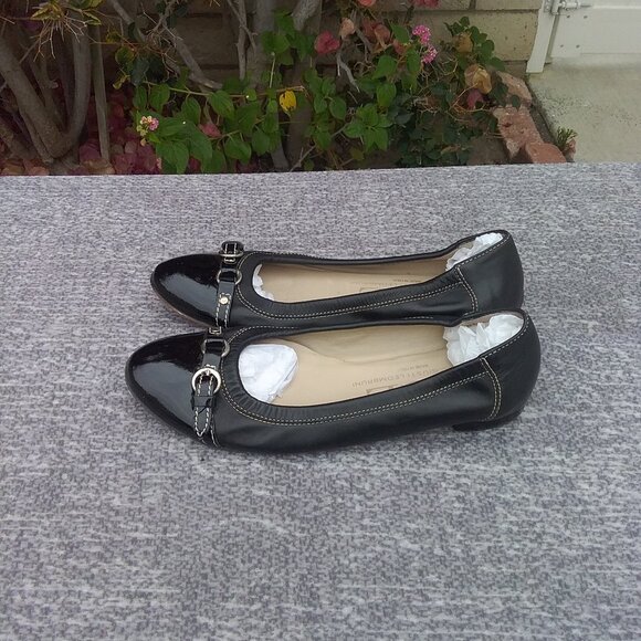 AGL Made in Italy Women's Monika Cap Toe Ballet Leather Flats Black Size 38=8 - Picture 9 of 13
